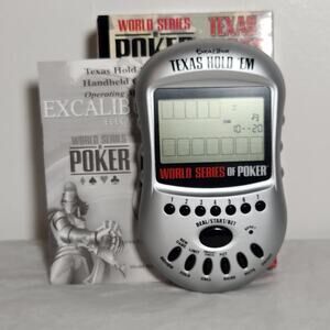 WSOP Texas Hold 'Em Tested Handheld Game Excalibur With Manual & Box 2004